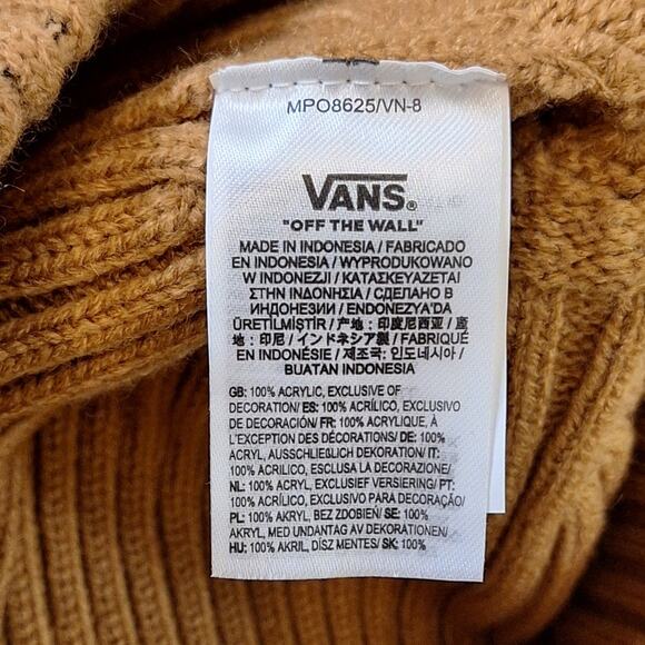 NWOT Vans Core Basic Ribbed Beanie UNISEX OSFM Tan Outdoor Winter Skater - Picture 6 of 7